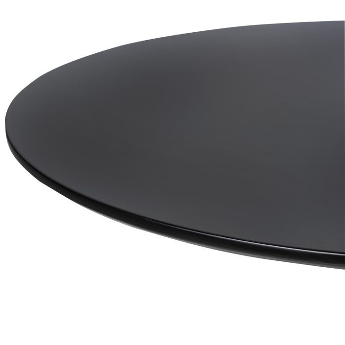 Table de bar ronde bois noir et pieds acier noir Cooky 80 cm - Photo n°2