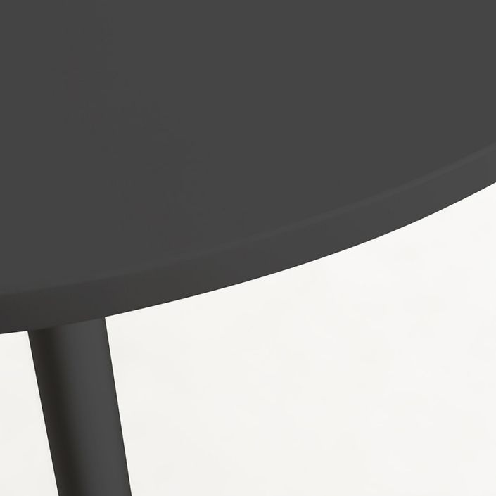 Table haute de bar ronde bois noir et pieds acier noir Tulipa 60 cm - Photo n°2