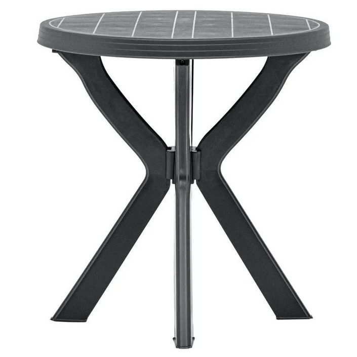 Table de bar ronde plastique anthracite Bouka - Photo n°1