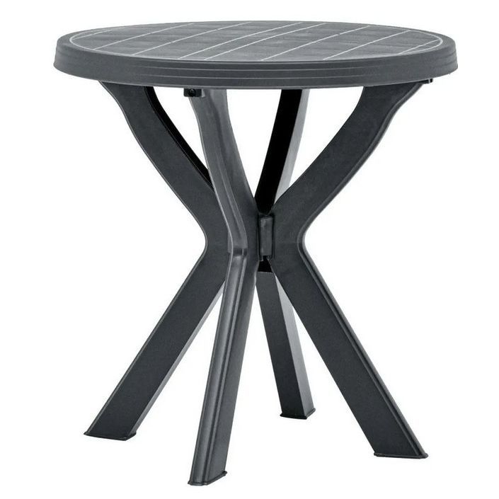 Table de bar ronde plastique anthracite Bouka - Photo n°2