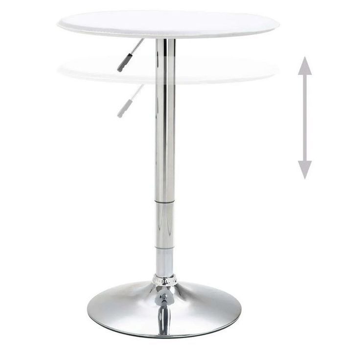 Table de bar ronde PVC blanc et pieds métal chromé Otaro D 60 cm - Photo n°2