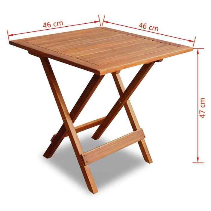 Table de bistro 46x46x47 cm Bois d'acacia massif - Photo n°6