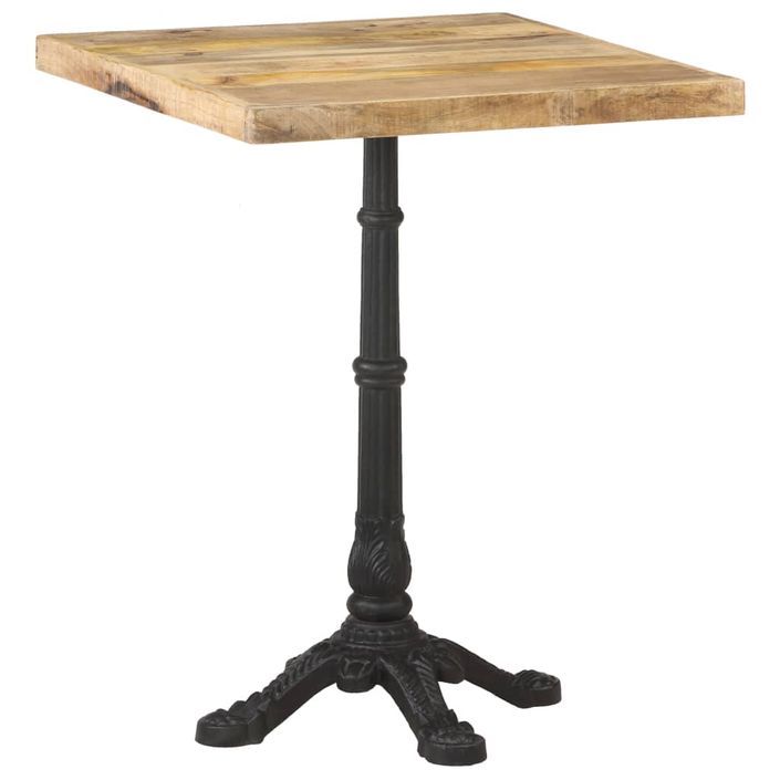 Table de bistro 60x60x77 cm Bois de manguier brut - Photo n°1