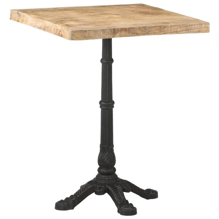 Table de bistro 60x60x77 cm Bois de manguier brut - Photo n°7