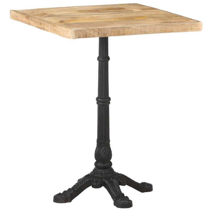 Table de bistro 60x60x77 cm Bois de manguier brut - Photo n°8