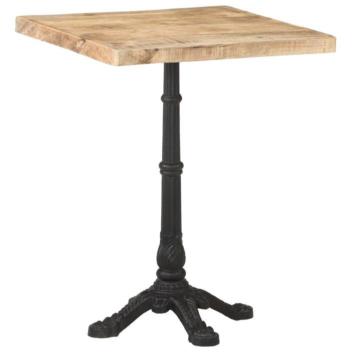 Table de bistro 60x60x77 cm Bois de manguier brut - Photo n°9