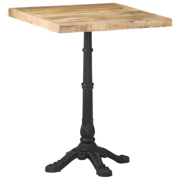 Table de bistro 60x60x77 cm Bois de manguier brut - Photo n°10