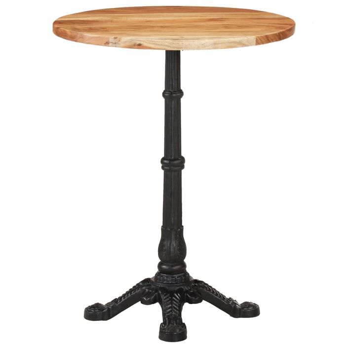 Table de bistro Ø60x76 cm Bois d'acacia massif - Photo n°2