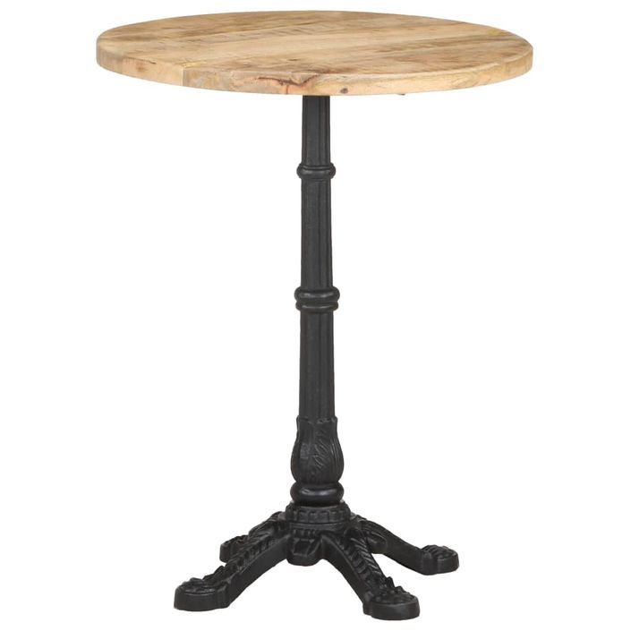 Table de bistro Ø60x76 cm Bois de manguier brut - Photo n°8