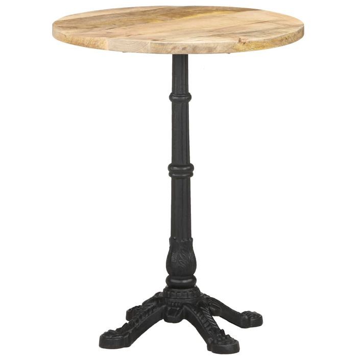 Table de bistro Ø60x76 cm Bois de manguier brut - Photo n°10