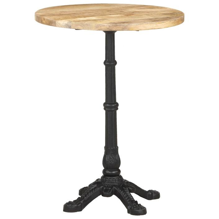 Table de bistro Ø60x76 cm Bois de manguier brut - Photo n°11