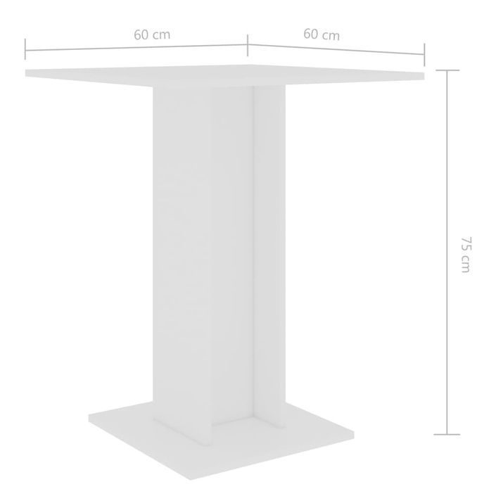 Table de bistro Blanc 60x60x75 cm - Photo n°6