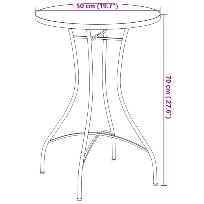 Table de bistro mosaïque noir et blanc Ø50x70 cm céramique - Photo n°11