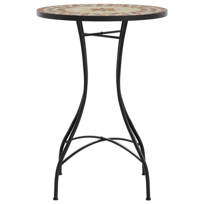 Table de bistro mosaïque terre cuite blanc Ø50x70 cm céramique - Photo n°5