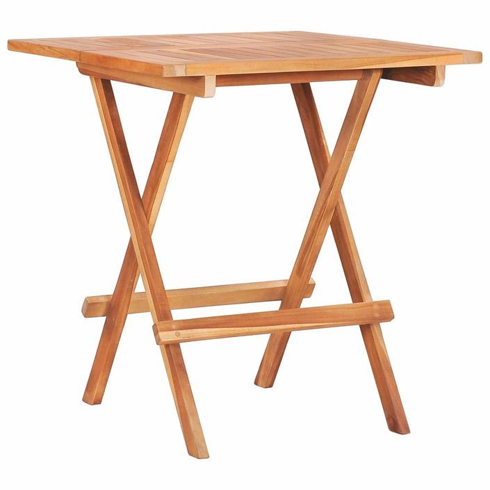 Table de bistro pliable 60x60x65 cm Bois de teck solide - Photo n°1