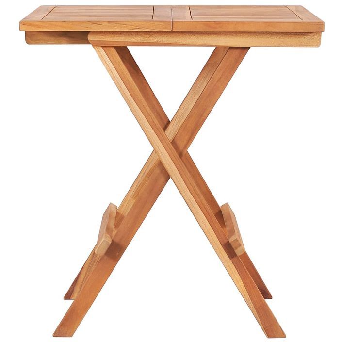 Table de bistro pliable 60x60x65 cm Bois de teck solide - Photo n°2