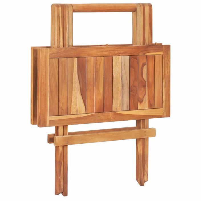 Table de bistro pliable 60x60x65 cm Bois de teck solide - Photo n°4