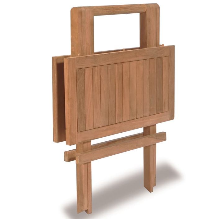 Table de bistro pliable 60x60x65 cm Bois de teck solide 2 - Photo n°4