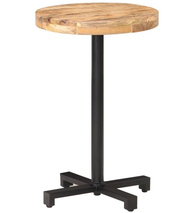 Table de bistro Ronde Ø50x75 cm Bois de manguier brut - Photo n°1