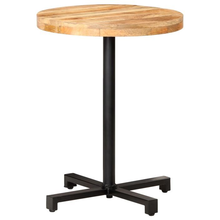 Table de bistro Ronde Ø60x75 cm Bois de manguier brut - Photo n°1