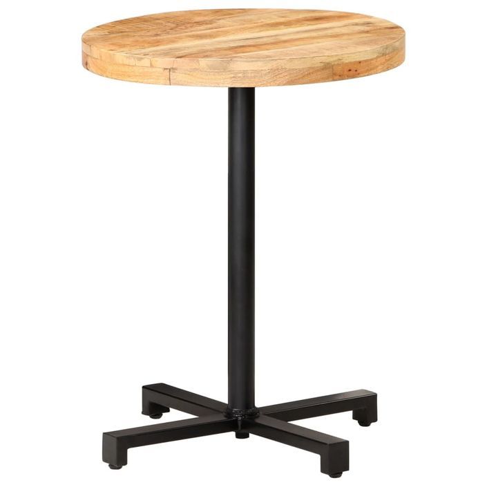 Table de bistro Ronde Ø60x75 cm Bois de manguier brut - Photo n°6