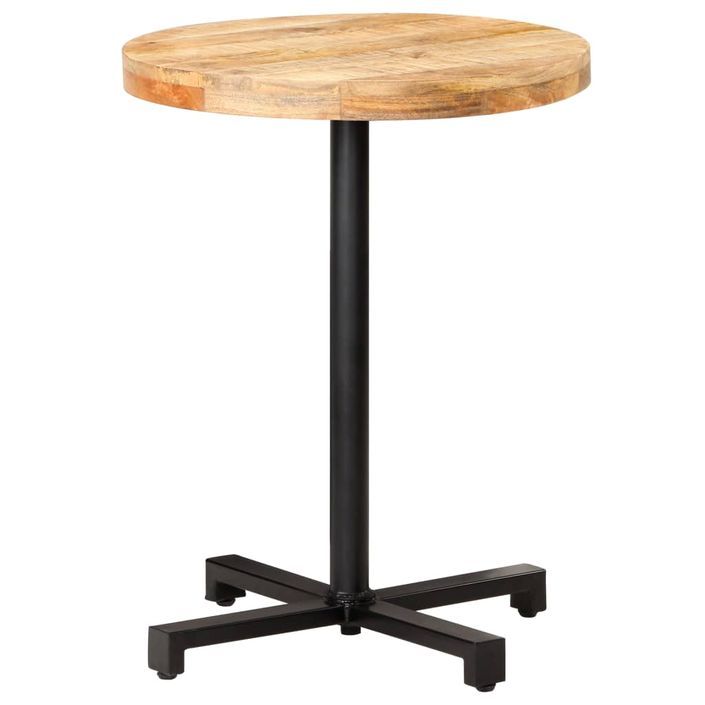 Table de bistro Ronde Ø60x75 cm Bois de manguier brut - Photo n°8