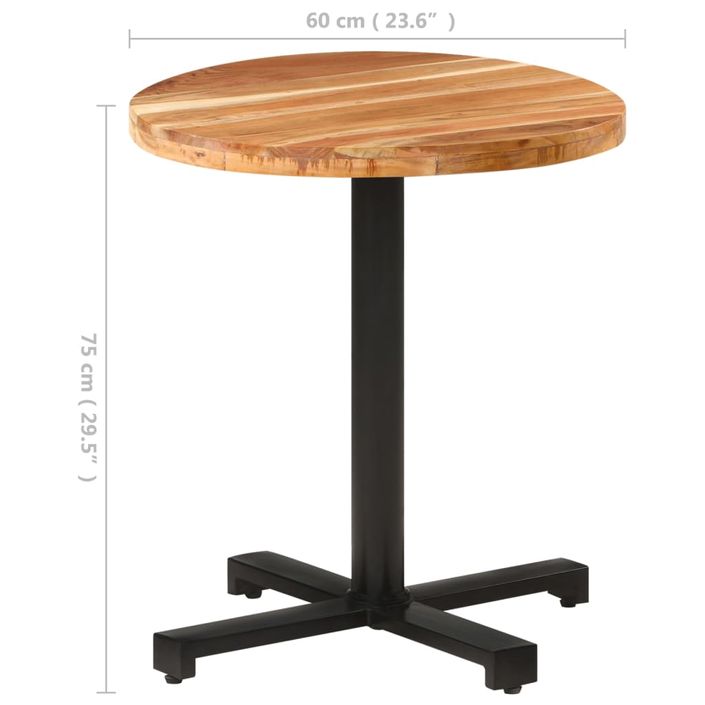 Table de bistro Ronde Ø70x75 cm Bois d'acacia massif - Photo n°6