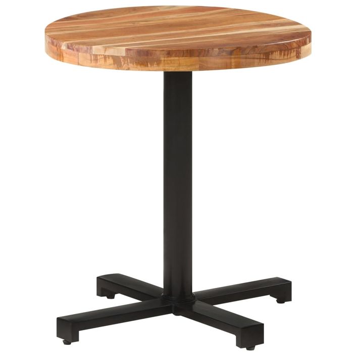 Table de bistro Ronde Ø70x75 cm Bois d'acacia massif - Photo n°7