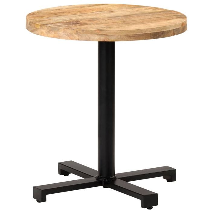 Table de bistro Ronde Ø70x75 cm Bois de manguier brut - Photo n°1