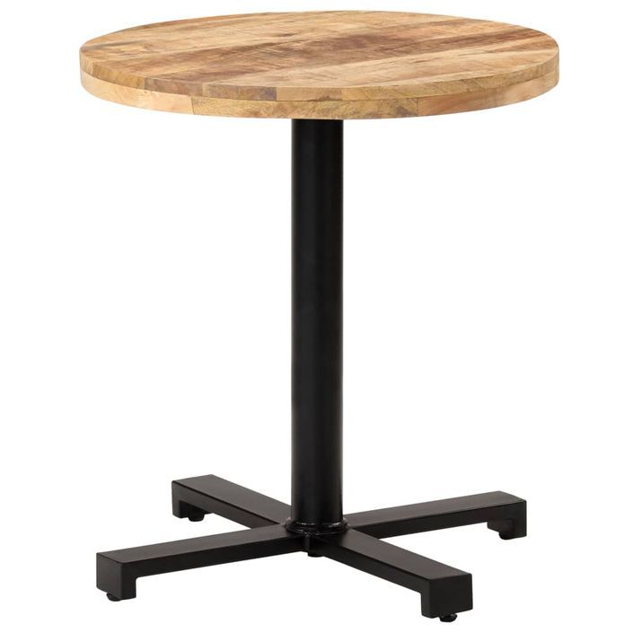 Table de bistro Ronde Ø70x75 cm Bois de manguier brut - Photo n°7