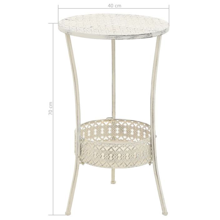 Table de bistro Style vintage Ronde Métal 40 x 70 cm Blanc - Photo n°6