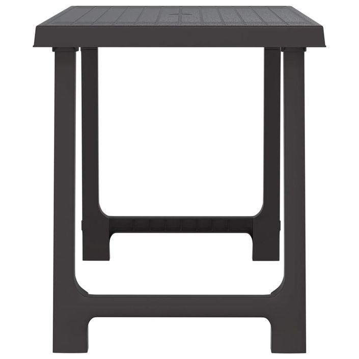 Table de camping anthracite 79x56x64 cm PP aspect de bois - Photo n°4