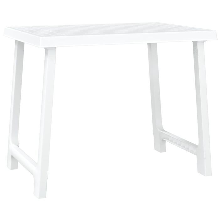 Table de camping blanc 79x56x64 cm PP aspect de bois - Photo n°1