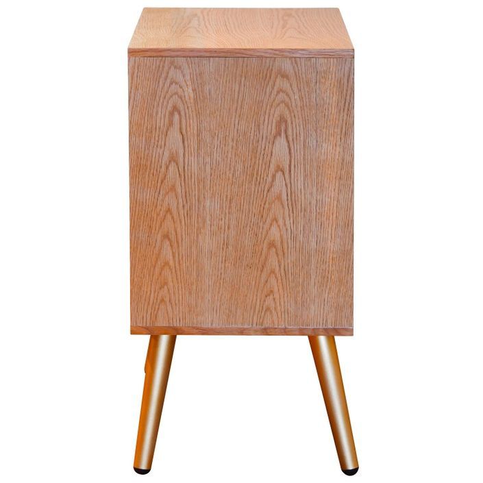 Table de chevet 1 tiroir 1 niche bois naturel et pieds métal Cocoon - Photo n°2