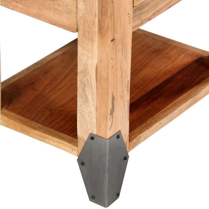 Table de chevet 1 tiroir acacia massif clair Massala - Photo n°7