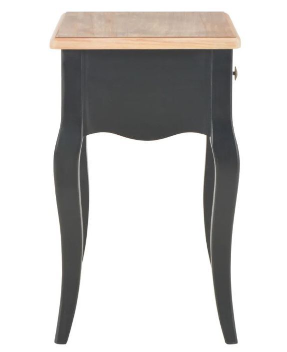 Table de chevet 1 tiroir bois clair et pin massif noir Dean - Photo n°4