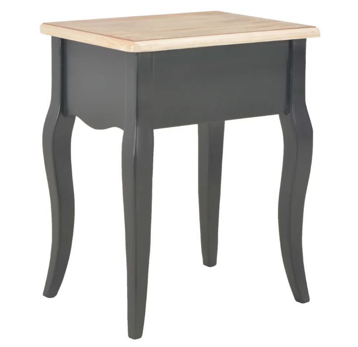 Table de chevet 1 tiroir bois clair et pin massif noir Dean - Photo n°5