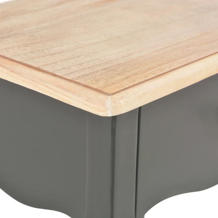 Table de chevet 1 tiroir bois clair et pin massif noir Dean - Photo n°7