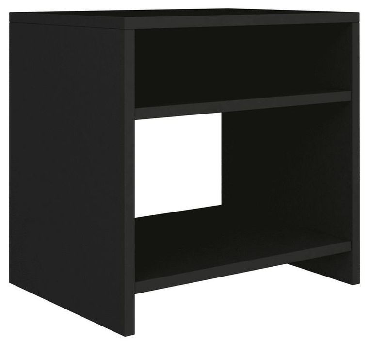 Table de chevet 2 étagères bois noir Fefi - Photo n°1