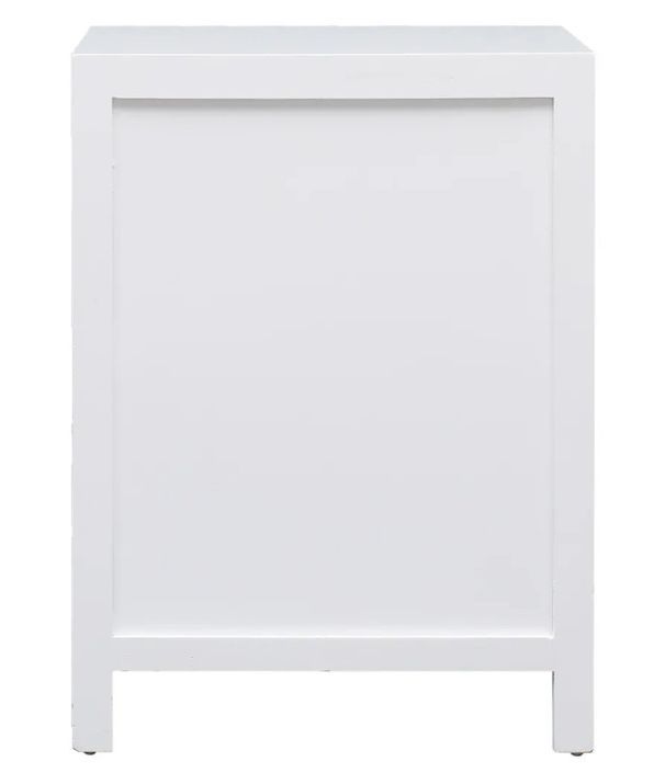 Table de chevet 2 portes paulownia blanc Firae - Photo n°4
