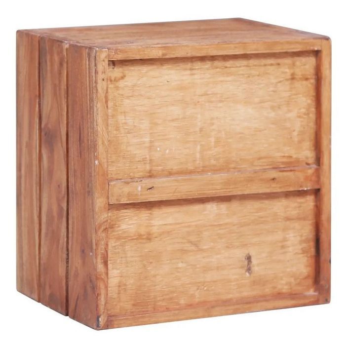 Table de chevet 3 tiroirs bois de récupération massif Potis - Photo n°5