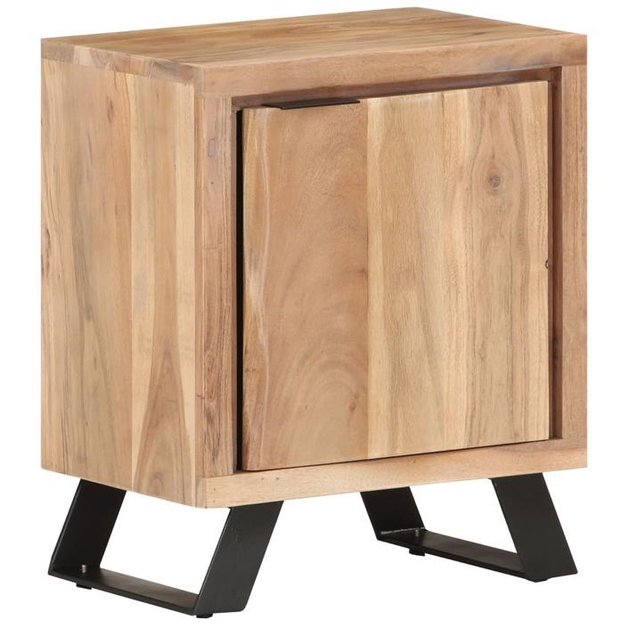 Table de chevet 40x30x50 cm Bois d'acacia avec bord naturel - Photo n°10