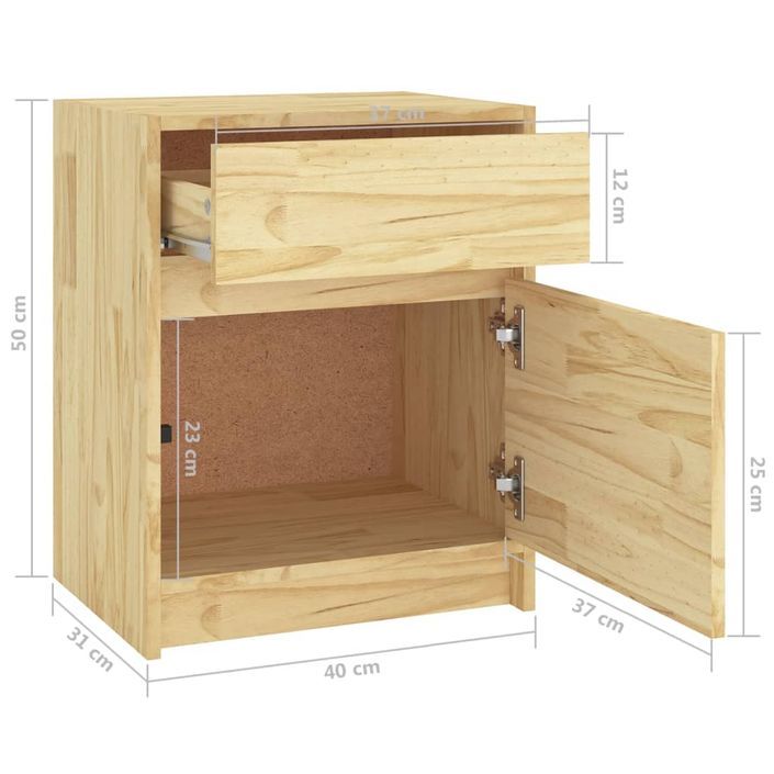 Table de chevet 40x31x50 cm Bois de pin massif - Photo n°9