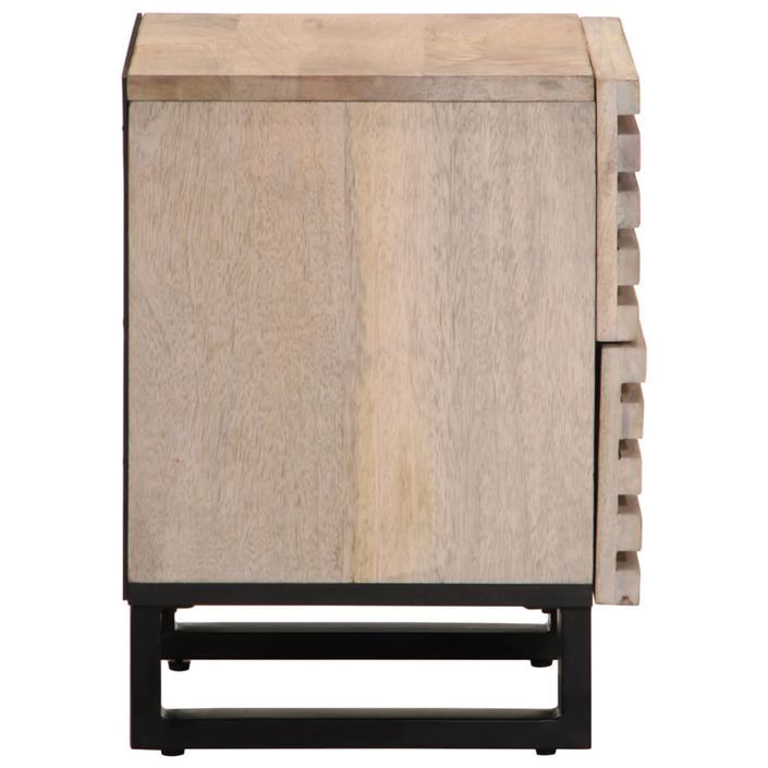 Table de chevet 40x33x46 cm bois de manguier massif blanchi - Photo n°4