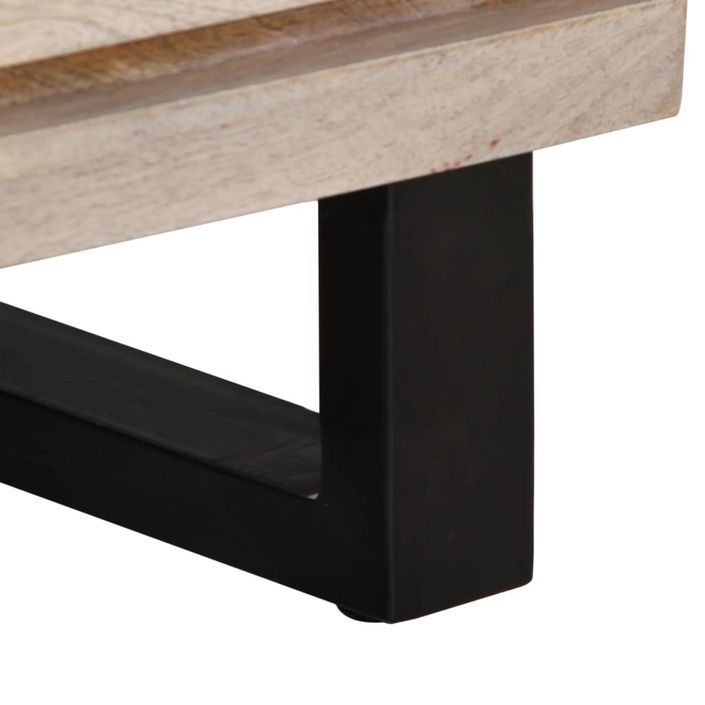 Table de chevet 40x33x46 cm bois de manguier massif blanchi - Photo n°8