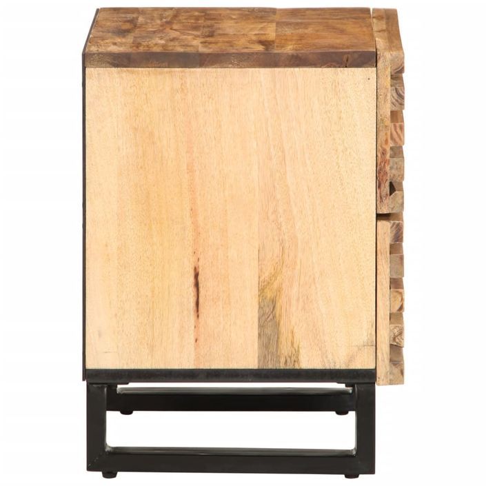 Table de chevet 40x33x46 cm bois de manguier massif brut - Photo n°4