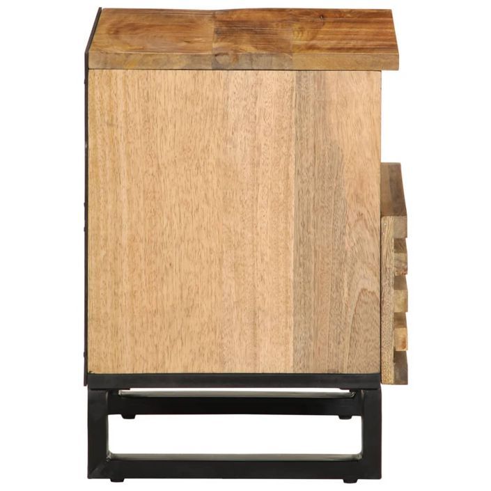 Table de chevet 40x33x46 cm bois de manguier massif brut - Photo n°4