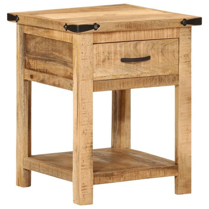 Table de chevet 40x40x50 cm bois de manguier massif - Photo n°1