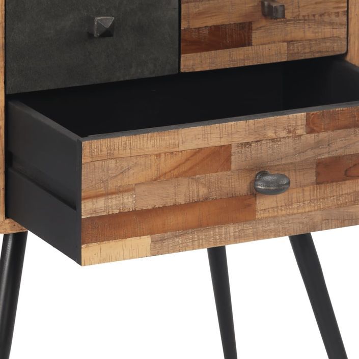 Table de chevet 47x31,5x60 cm bois massif de teck - Photo n°7