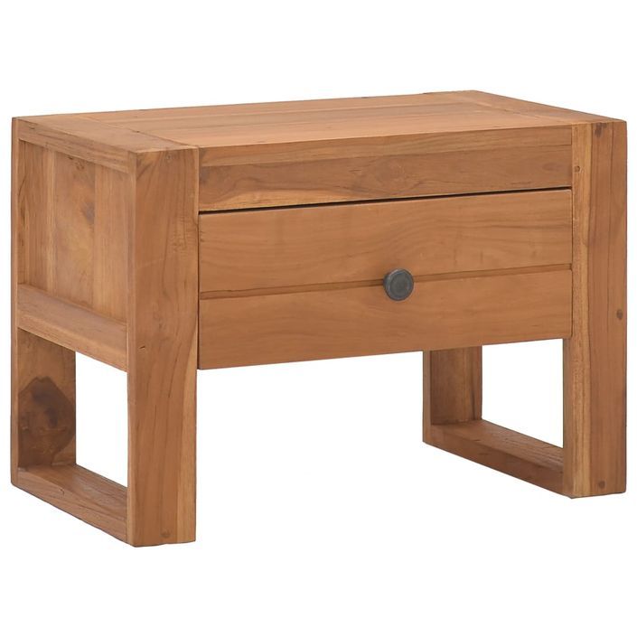 Table de chevet 50x30x35 cm Bois de teck solide - Photo n°1